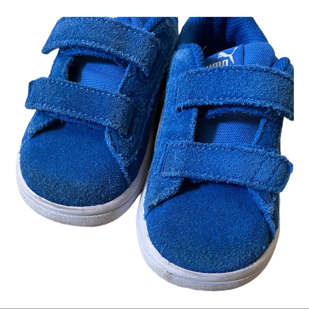 Puma Blue Suede Kids Shoes Size 8C - Picture 4 of 8